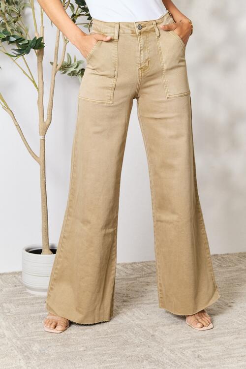 BAYEAS Raw Hem Wide Leg Jeans - AllIn Computer