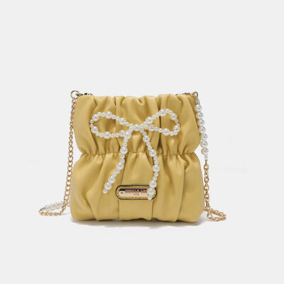 Nicole Lee USA Pearl Bow Chain Strap Purse - AllIn Computer