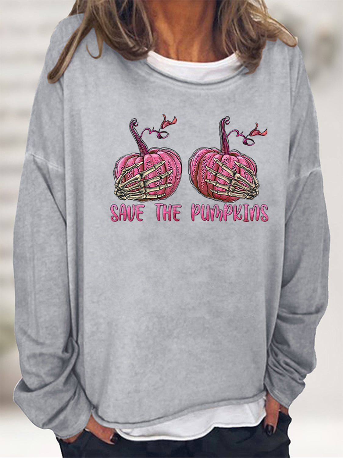 SAVE THE PUMPKIN Graphic Full Size Sweatshirt - AllIn Computer