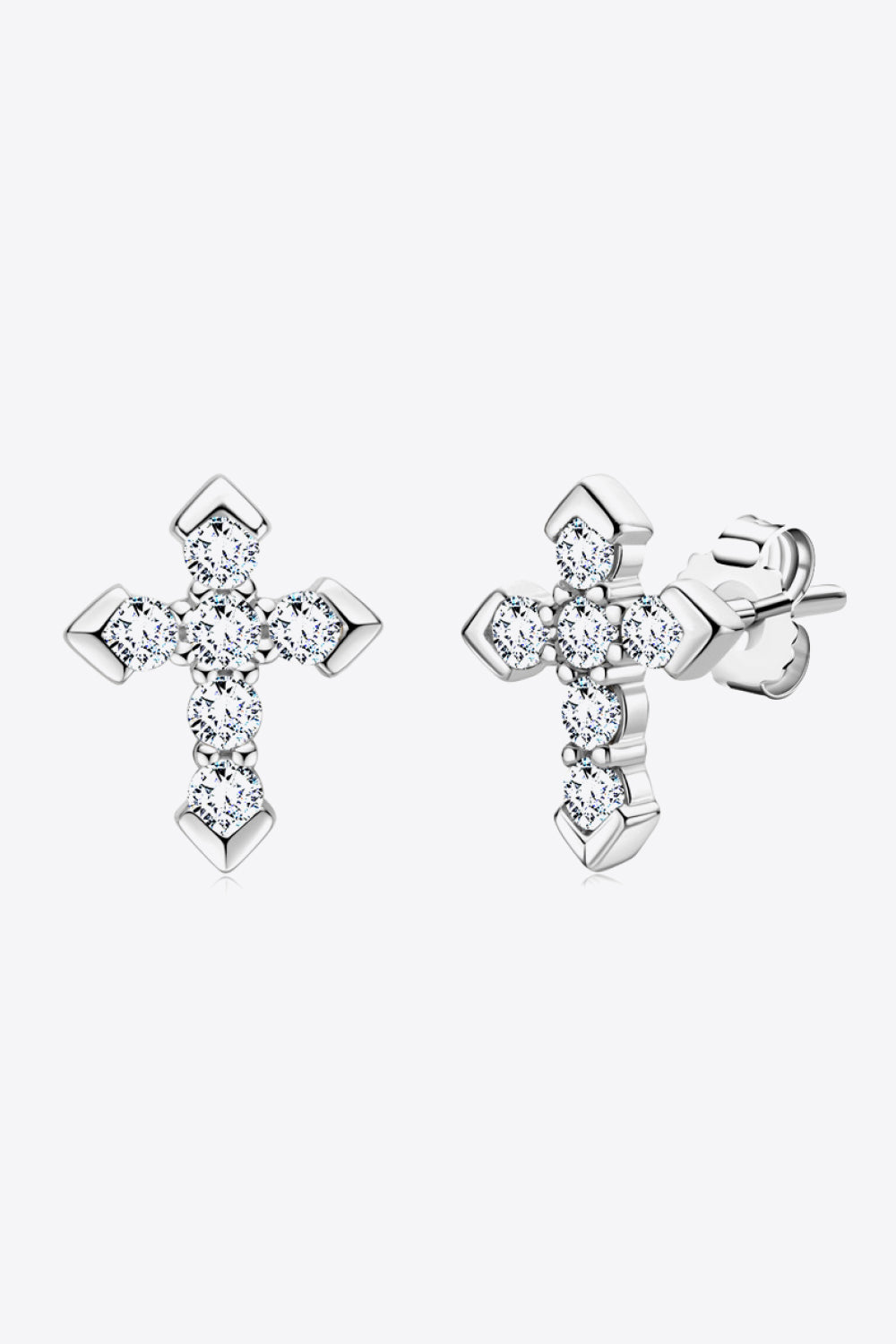 Moissanite Cross Stud Earrings - AllIn Computer