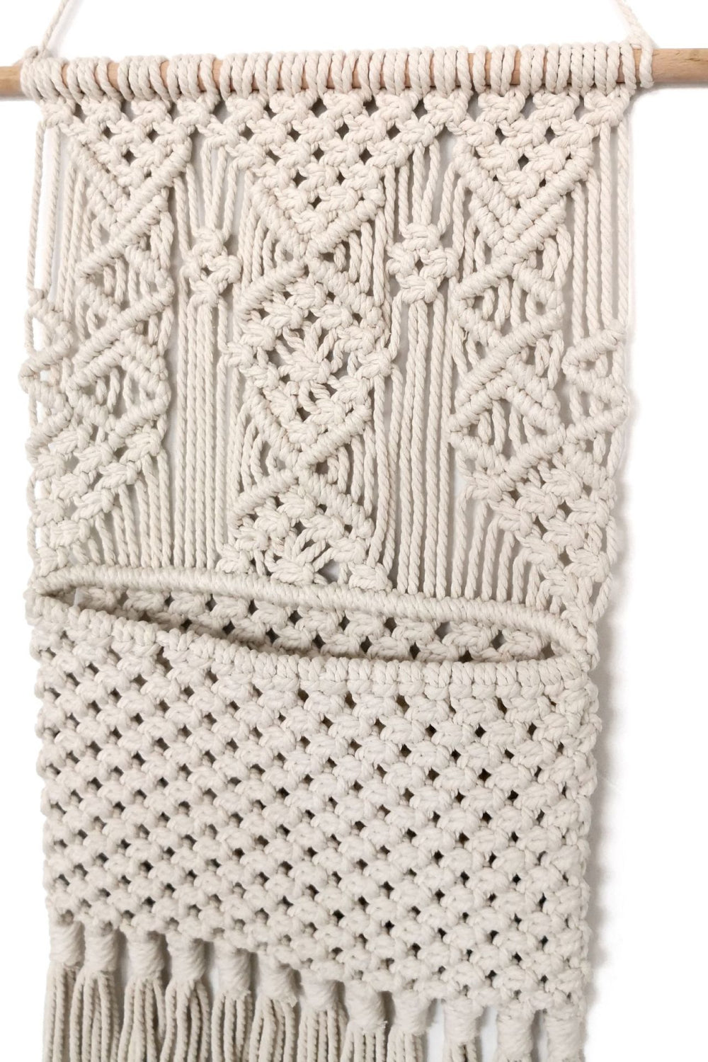 Macrame Hanging Wall Storage Pocket - AllIn Computer