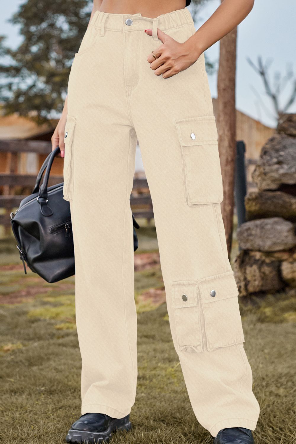 Loose Fit Long Jeans with Pockets - AllIn Computer