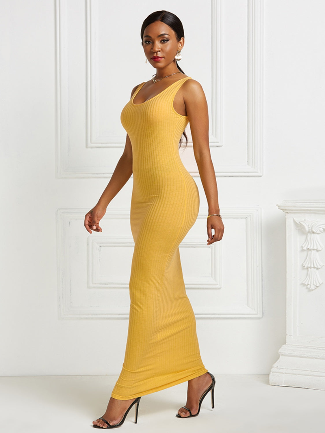 Scoop Neck Wide Strap Maxi Dress - AllIn Computer