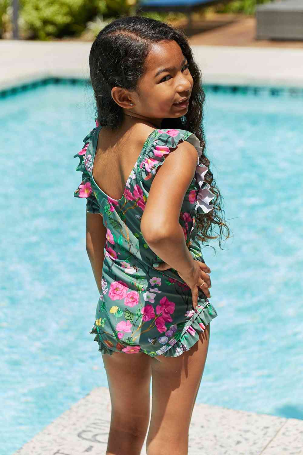 Marina West Swim Bring Me Flowers V-Neck One Piece Swimsuit In Sage - AllIn Computer