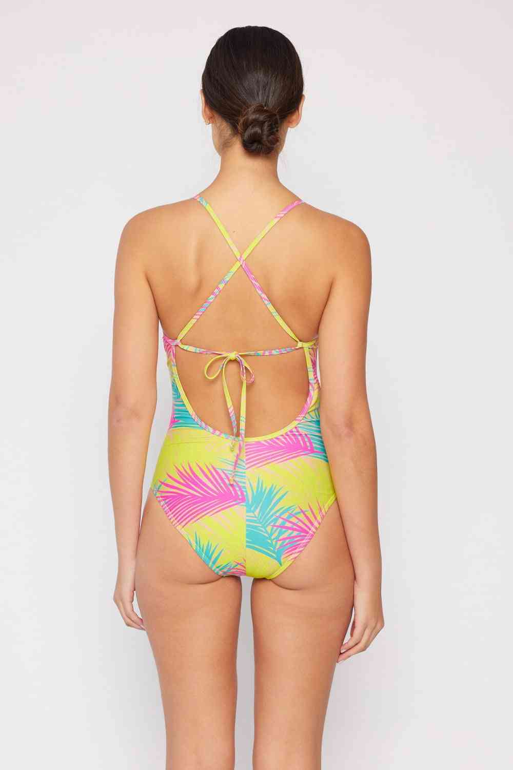 Marina West Swim High Tide One-Piece in Multi Palms - AllIn Computer