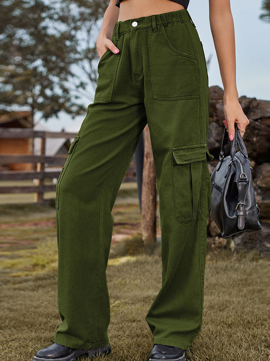 Pocketed Wide Leg Jeans - AllIn Computer