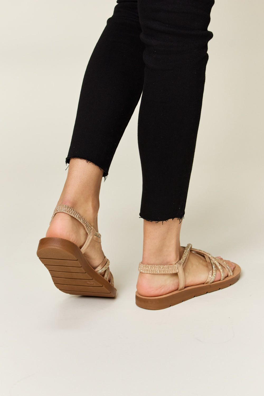 Forever Link Rhinestone Crisscross Flat Sandals - AllIn Computer