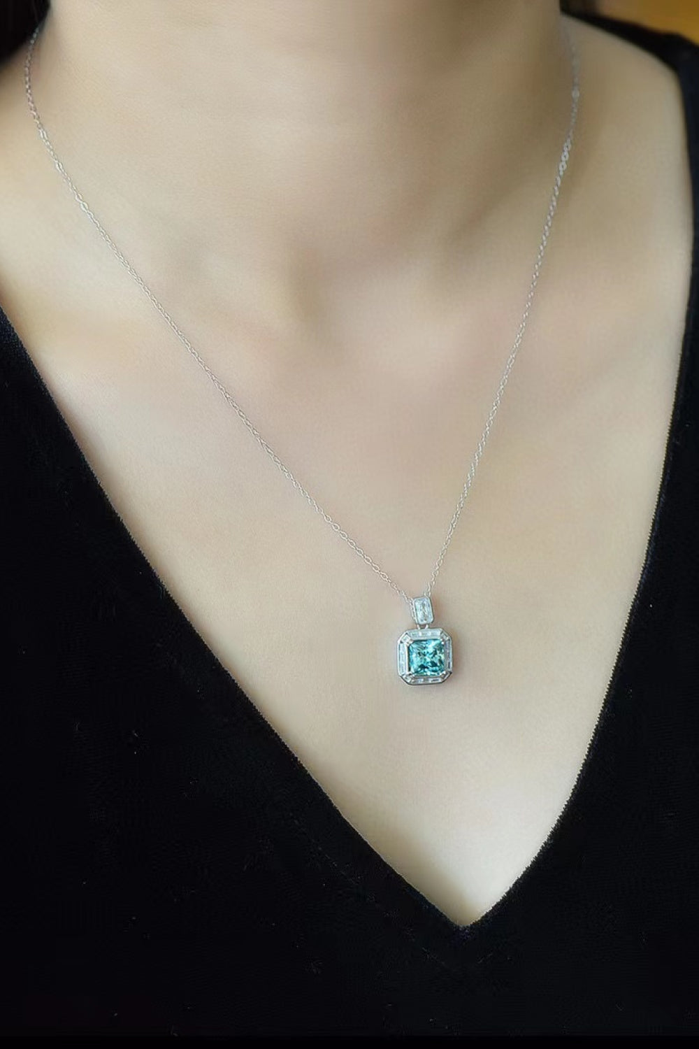 2 Carat Moissanite Square Pendant Necklace - AllIn Computer
