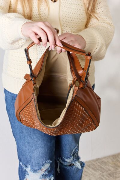 SHOMICO Woven Vegan Leather Handbag - AllIn Computer