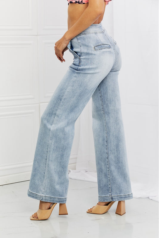 RISEN Full Size Luisa Wide Flare Jeans - AllIn Computer