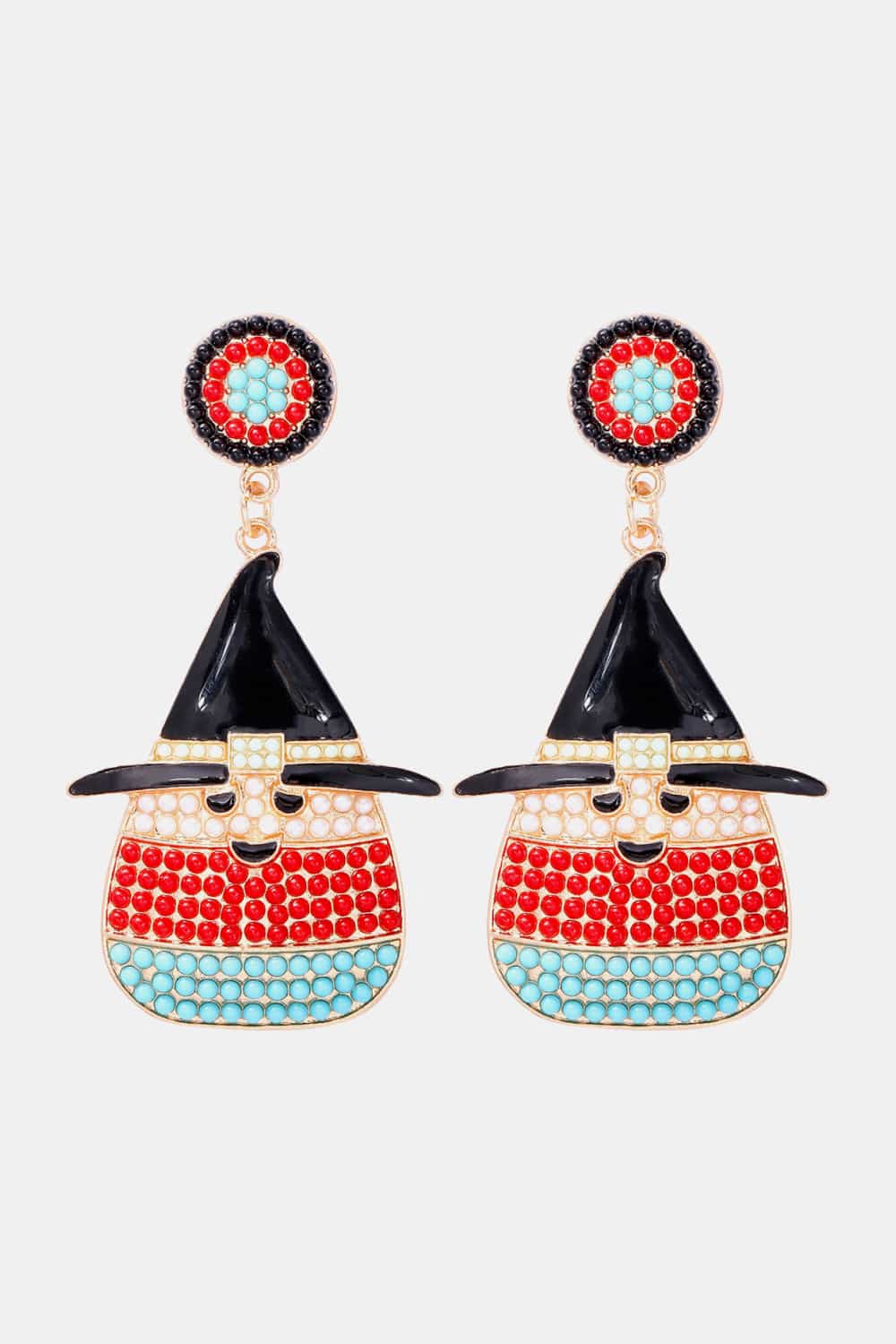 Witch's Hat Shape Synthetic Pearl Dangle Earrings - AllIn Computer
