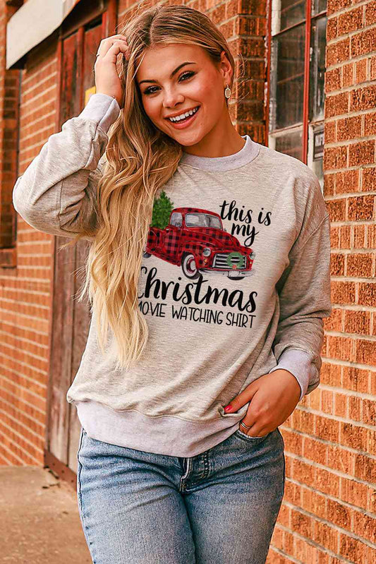 Slogan Graphic Dropped Shoulder Sweatshirt - AllIn Computer