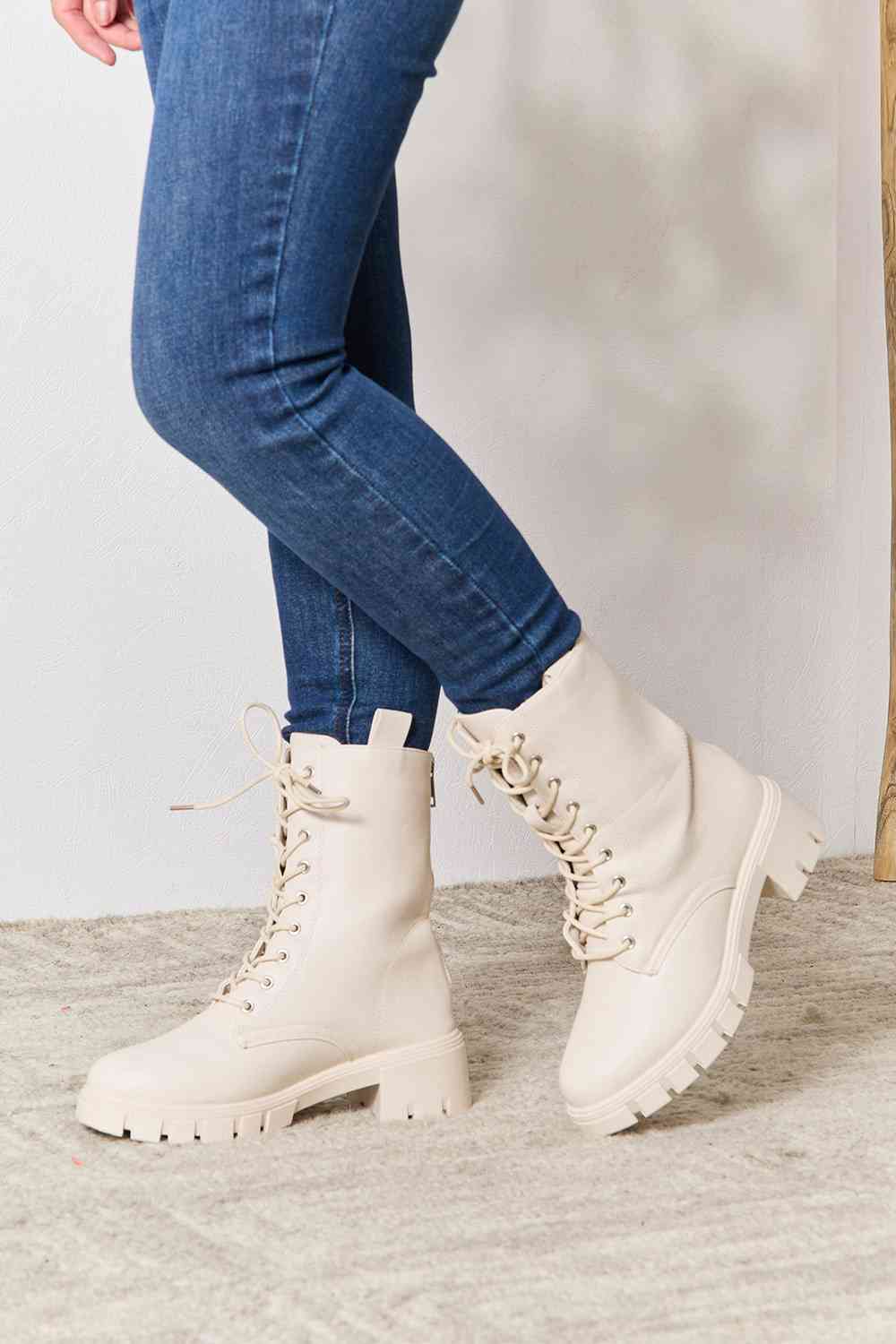 East Lion Corp Zip Back Lace-up Front Combat Boots - AllIn Computer