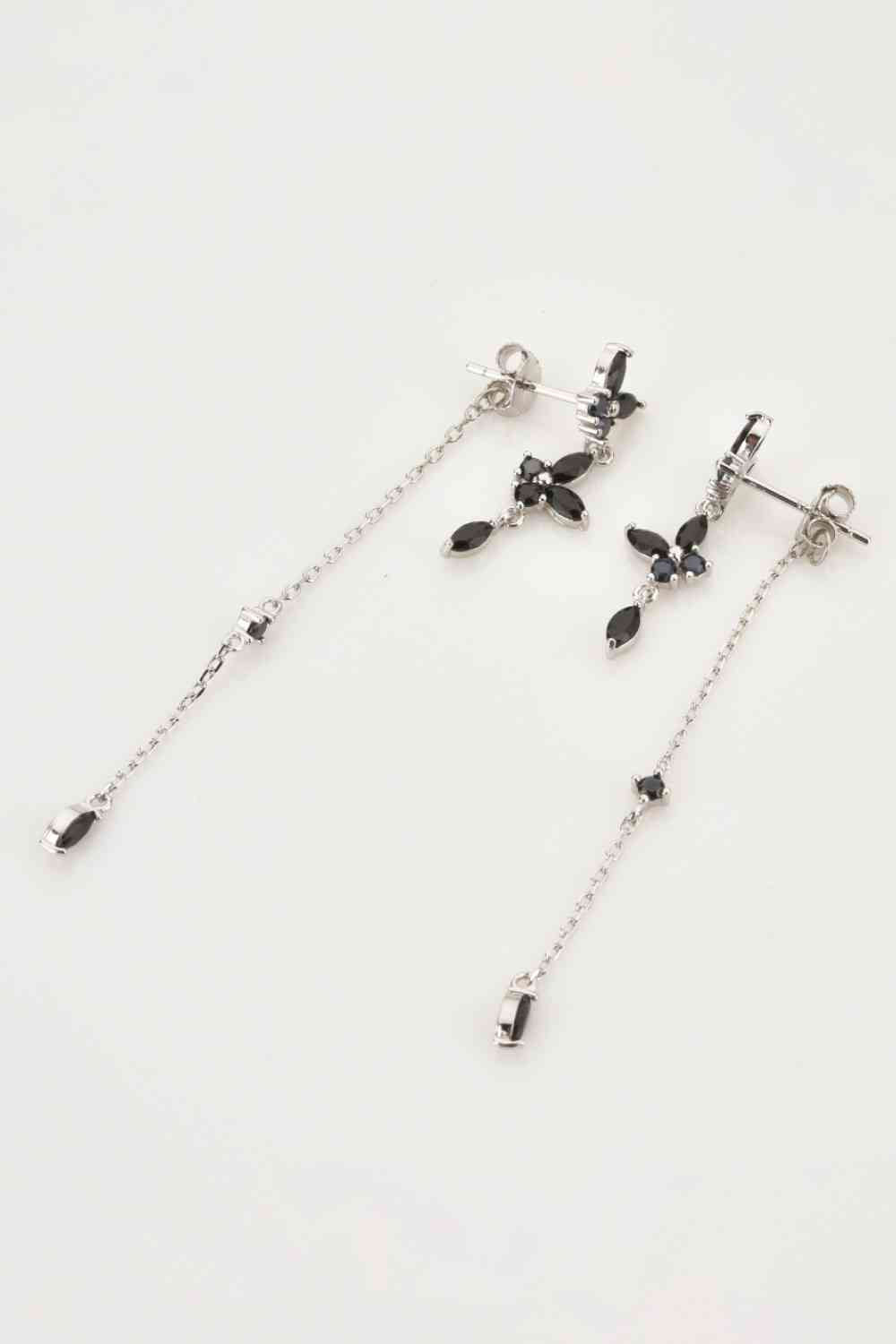 Inlaid Zircon 925 Sterling Silver Earrings - AllIn Computer