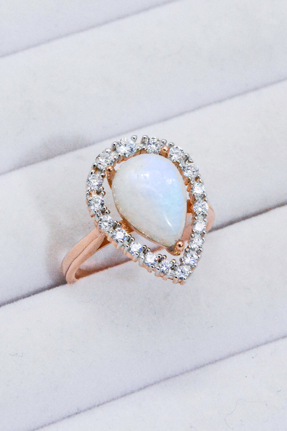 Moonstone Teardrop-Shaped 925 Sterling Silver Ring - AllIn Computer