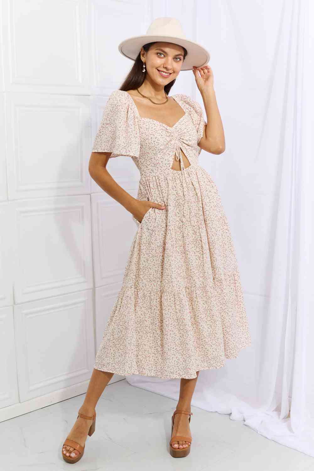 HEYSON Let It Grow Full Size Floral Tiered Ruffle Midi Dress - AllIn Computer