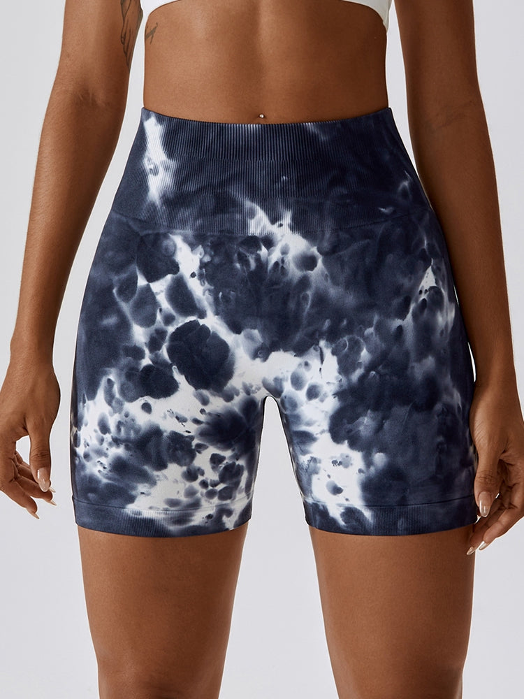 Tie Dye Wide Waistband Slim Fit Sports Shorts - AllIn Computer