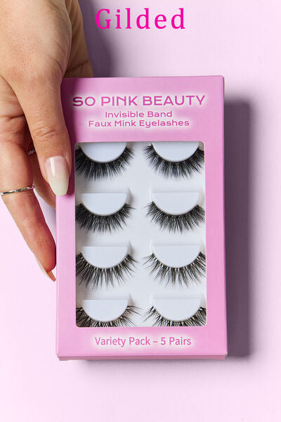 SO PINK BEAUTY Faux Mink Eyelashes Variety Pack 5 Pairs - AllIn Computer