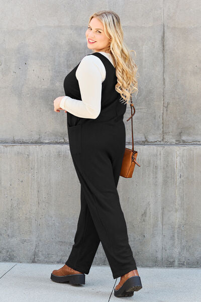 Double Take Full Size Sleeveless Straight Jumpsuit - AllIn Computer