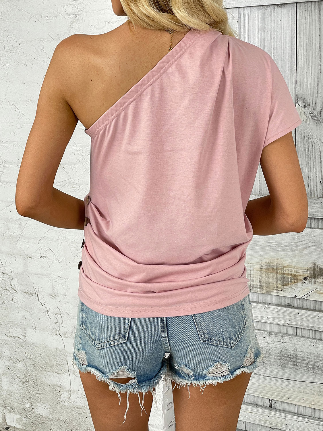 One Shoulder Short Sleeve T-Shirt - AllIn Computer