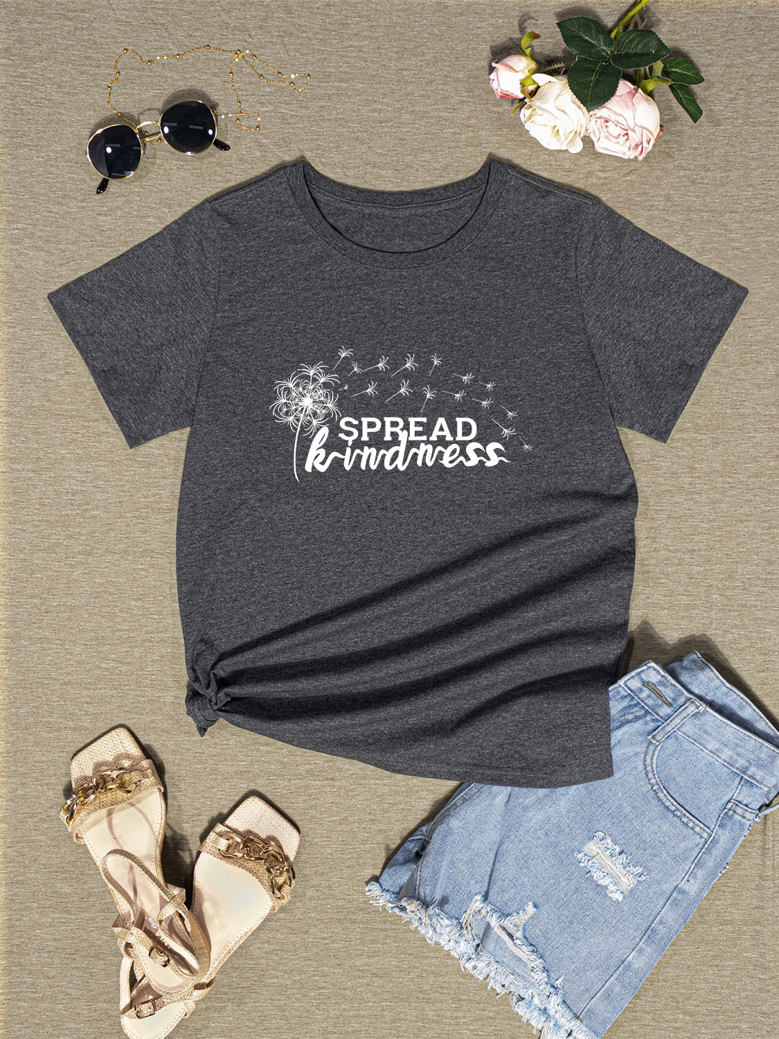 SPREAD KINDNESS Round Neck T-Shirt - AllIn Computer