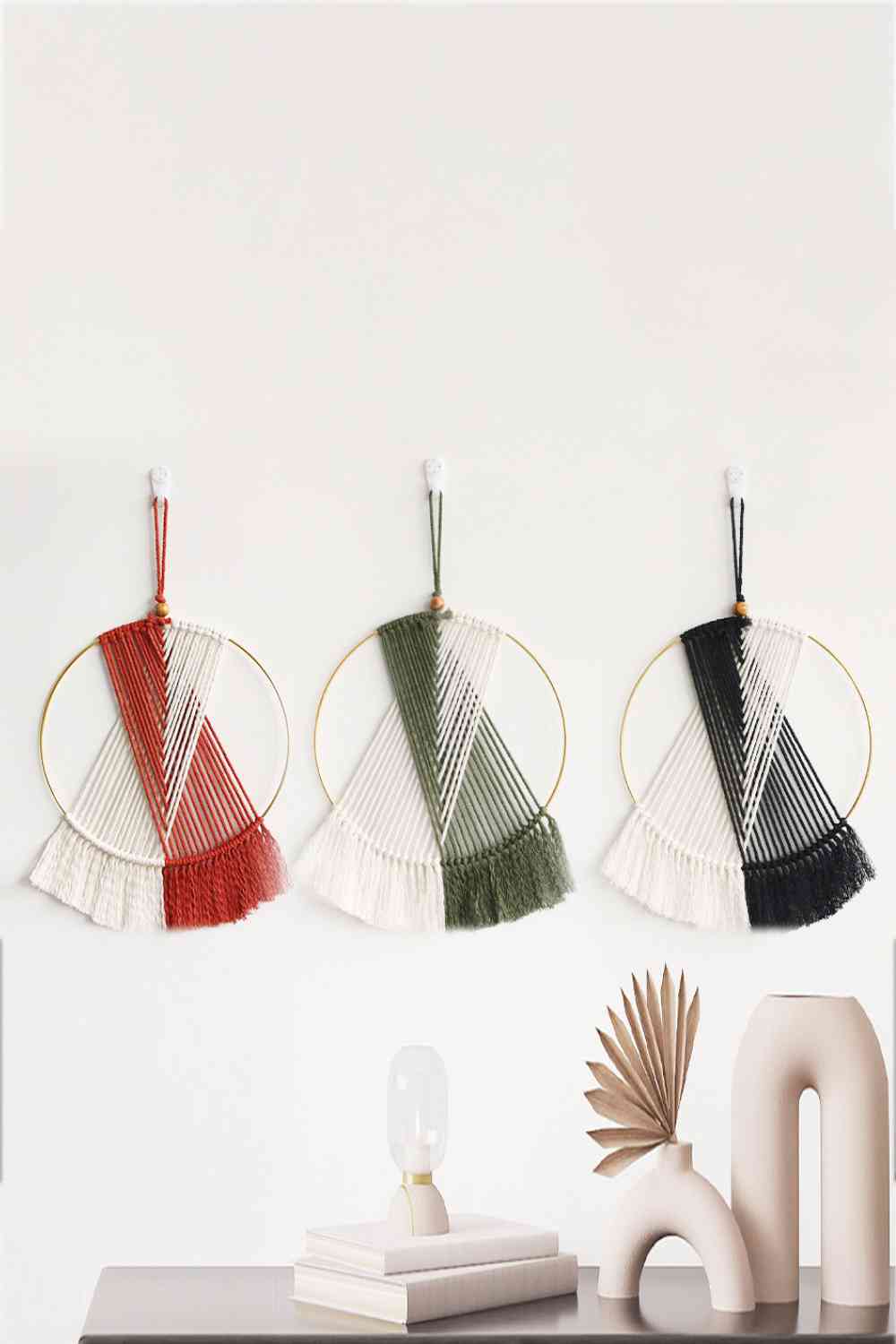 Contrast Fringe Round Macrame Hanging Wall Piece - AllIn Computer