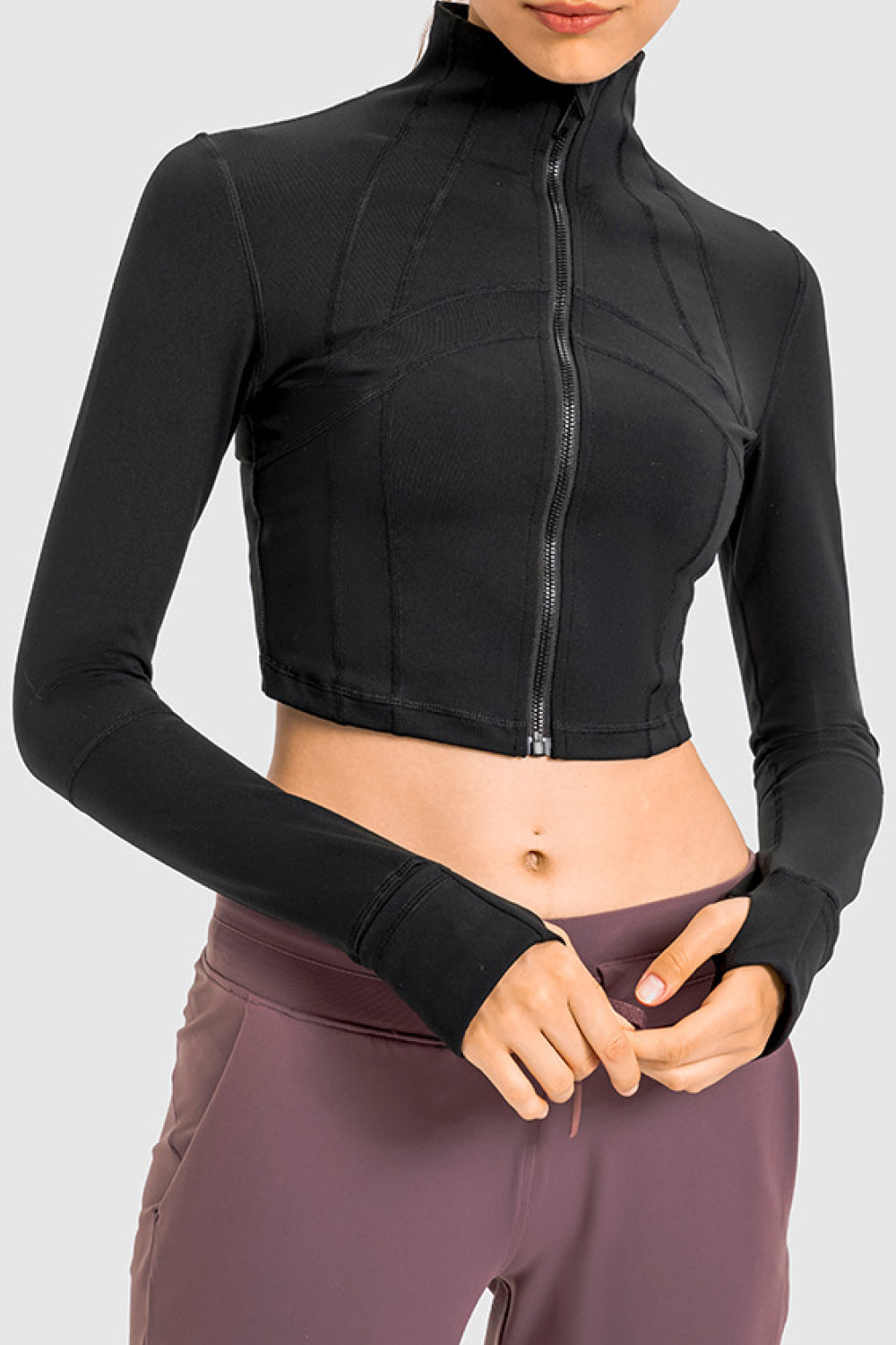 Zip Front Cropped Sports Jacket - AllIn Computer