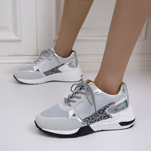 Lace-Up Round Toe Platform Sneakers - AllIn Computer