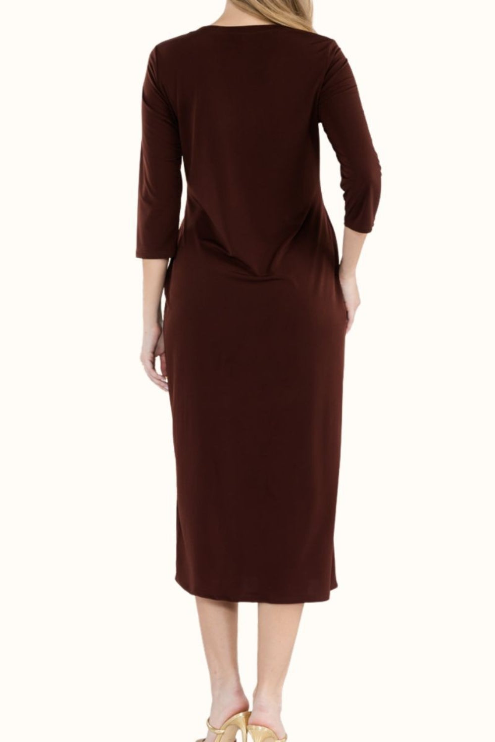 Celeste Full Size Round Neck Midi Dress - AllIn Computer