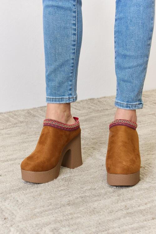Legend Footwear Platform Suede Clog Heel | CLOTHING,SHOES & ACCESSORIES | 11/15/2023, clogs, Ship from USA, shoes, WiLDDiVA | Trendsi