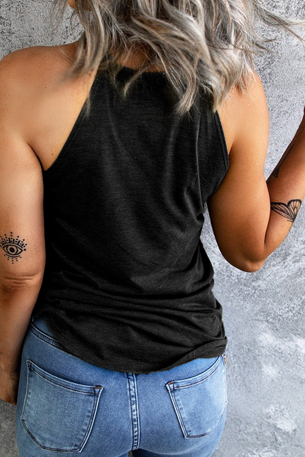 Round Neck Jack-O'-Lantern Graphic Tank Top - AllIn Computer