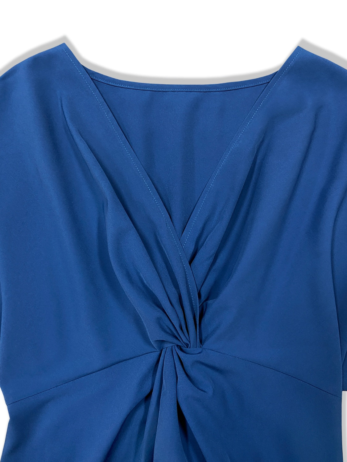 Twisted High-Low Short Sleeve Blouse - AllIn Computer