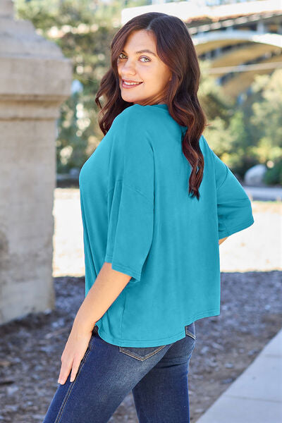 Basic Bae Full Size Round Neck Drop Shoulder T-Shirt - AllIn Computer