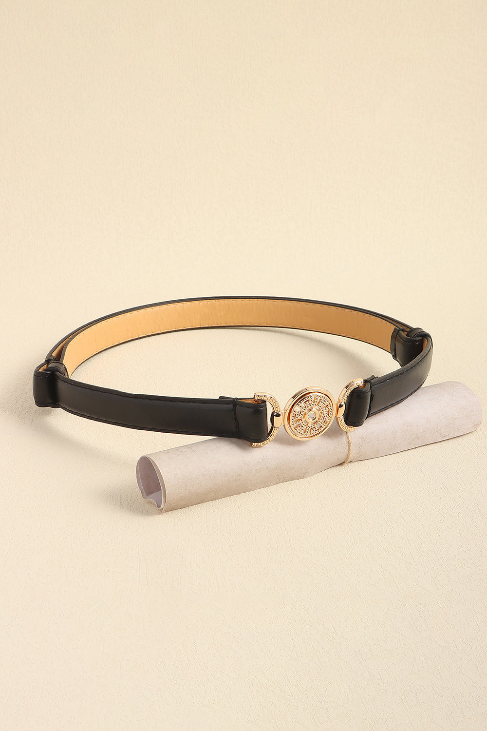 Rhinestone Decor PU Leather Belt - AllIn Computer