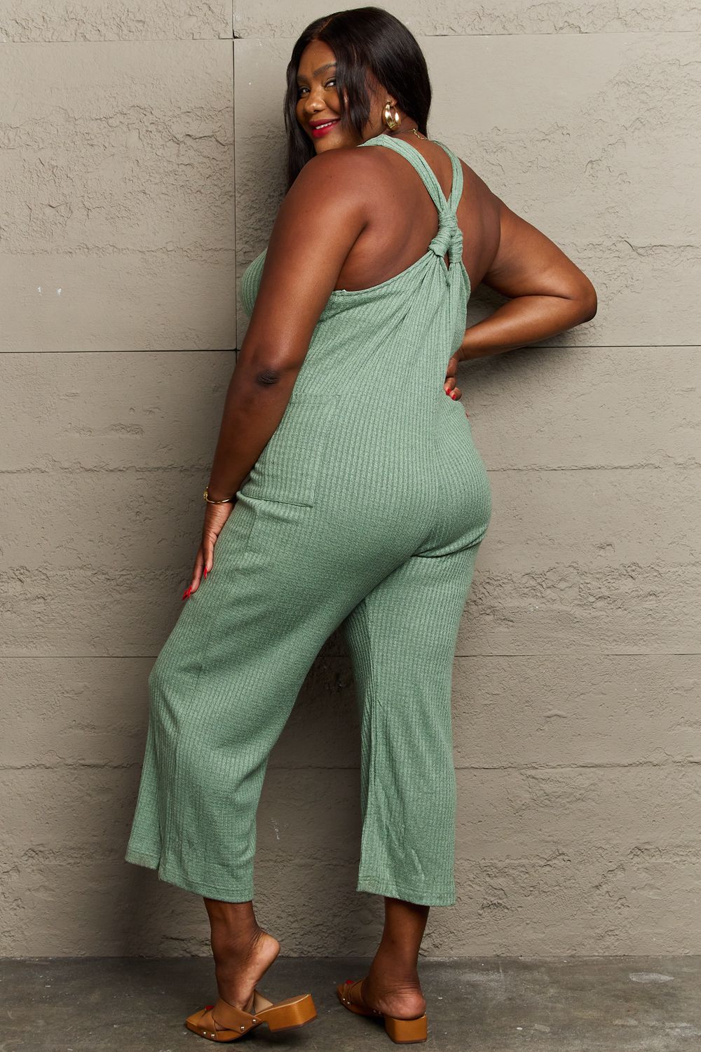 HEYSON Don't Get It Twisted Full Size Rib Knit Jumpsuit - AllIn Computer