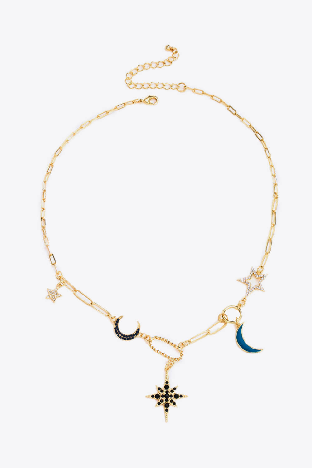 5-Pieces Wholesale Star and Moon Rhinestone Alloy Necklace - AllIn Computer