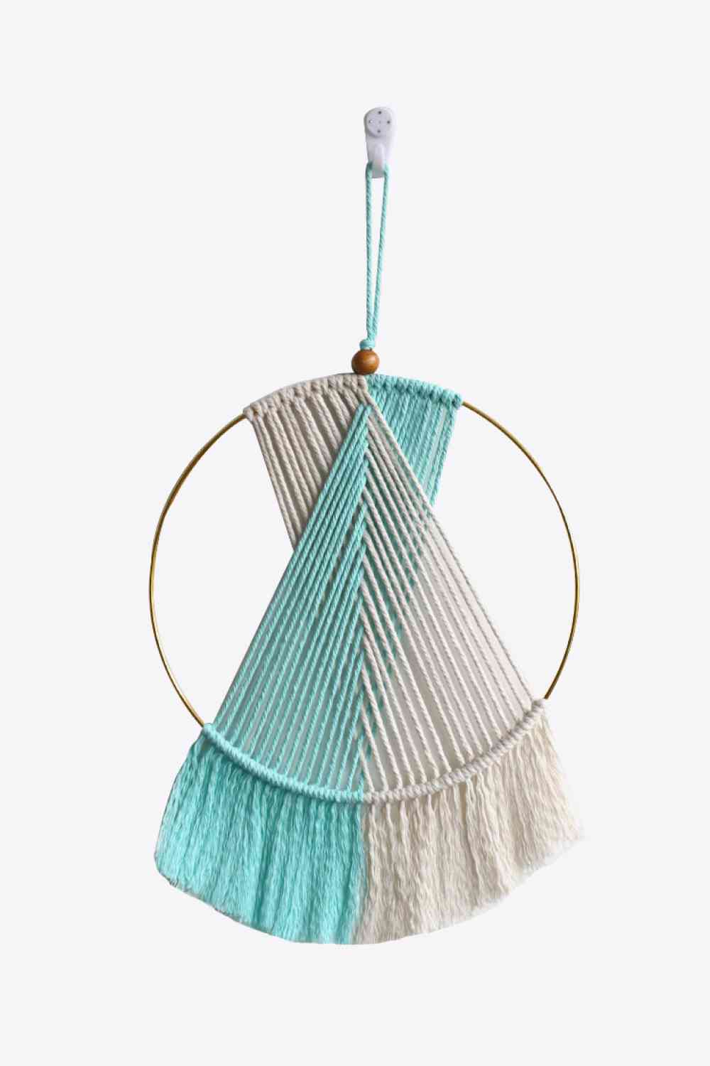 Contrast Fringe Round Macrame Hanging Wall Piece - AllIn Computer