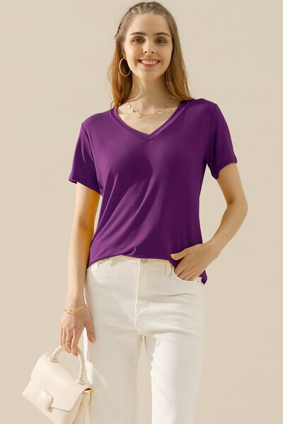 Ninexis Full Size V-Neck Short Sleeve T-Shirt - AllIn Computer
