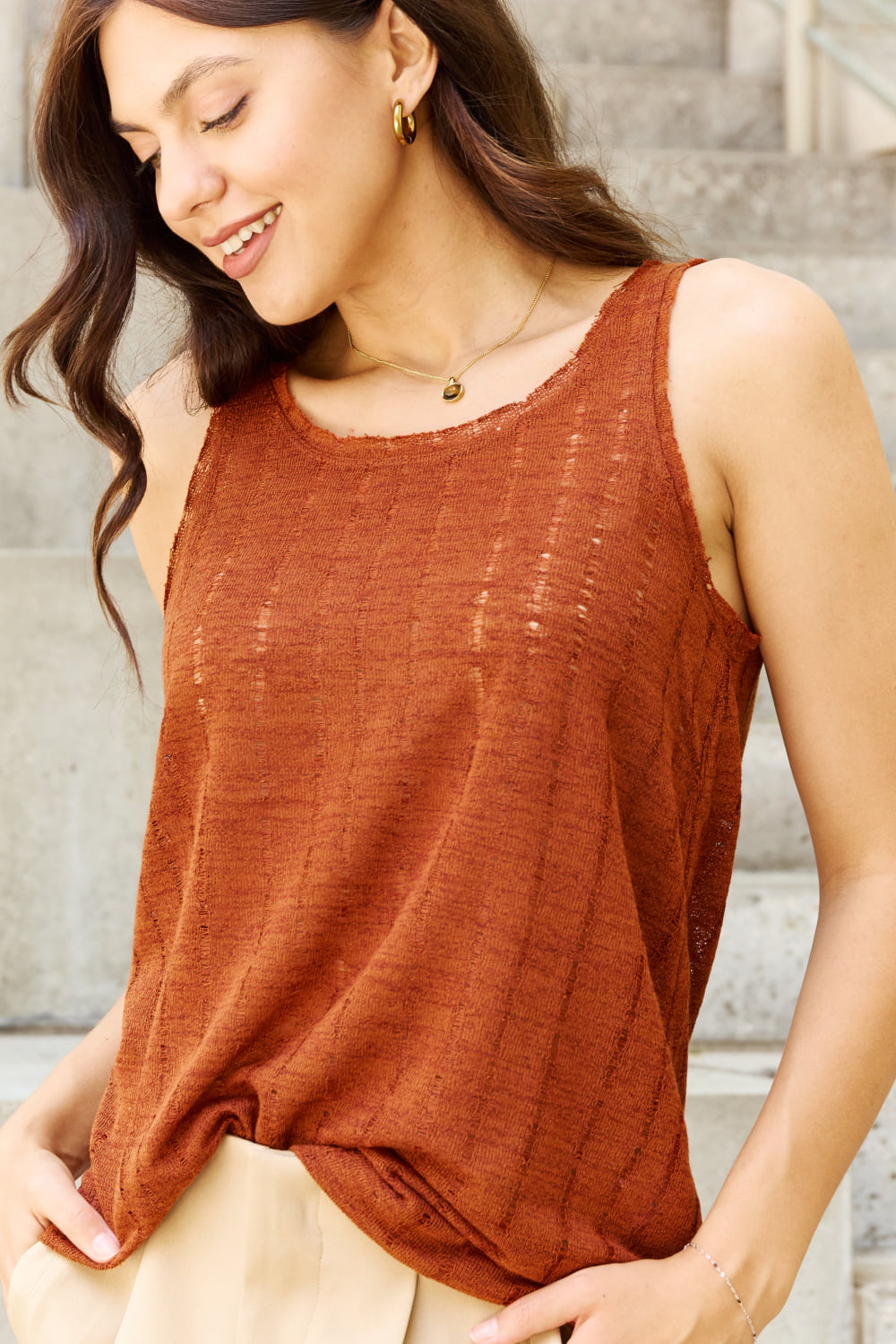 And The Why I'm Yours Full Size Drop Needle Boho Tank Top - AllIn Computer