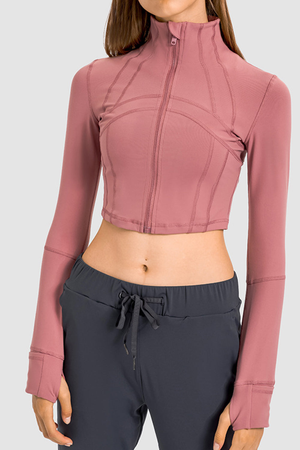 Zip Front Cropped Sports Jacket - AllIn Computer