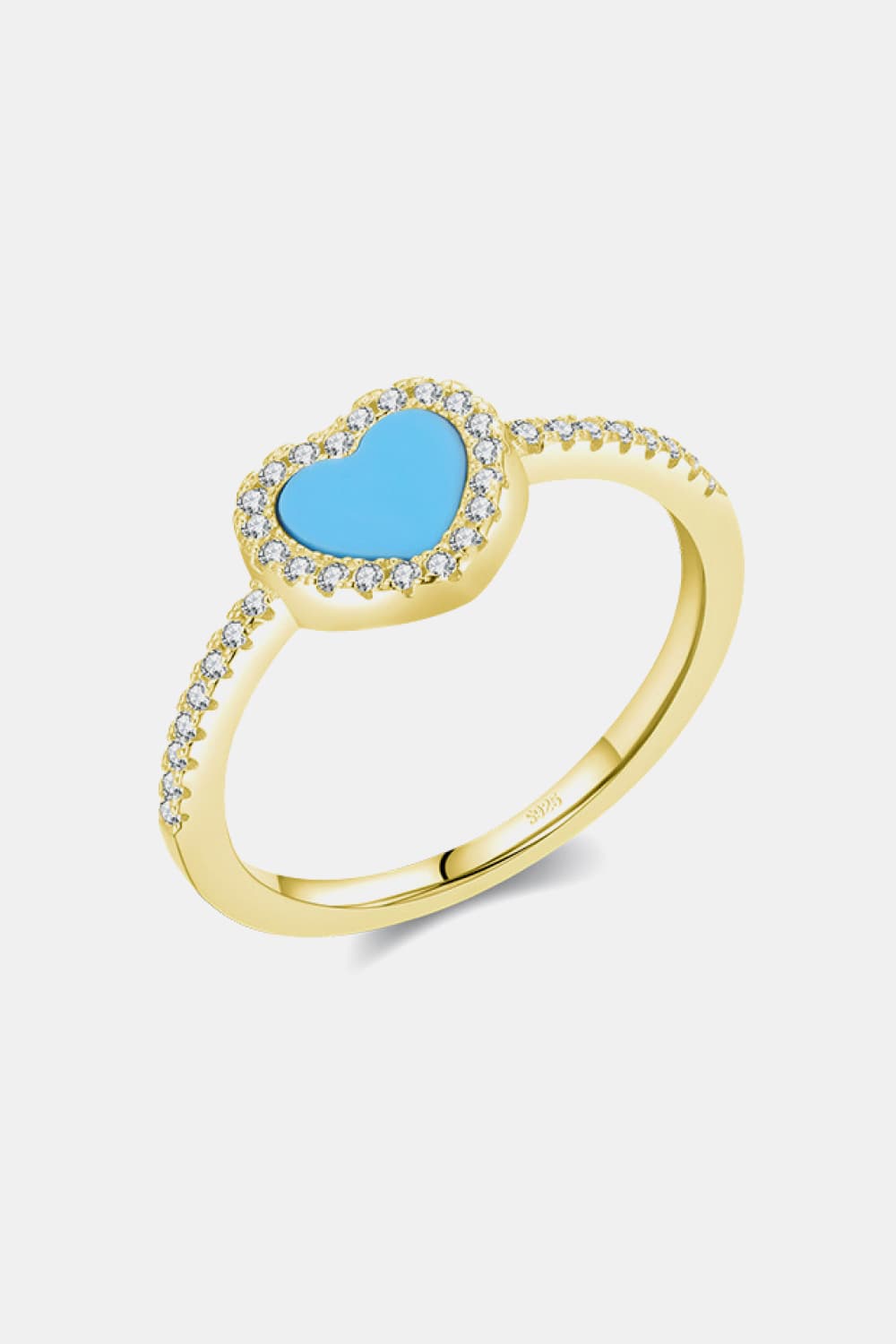 925 Sterling Silver Artificial Turquoise Ring - AllIn Computer