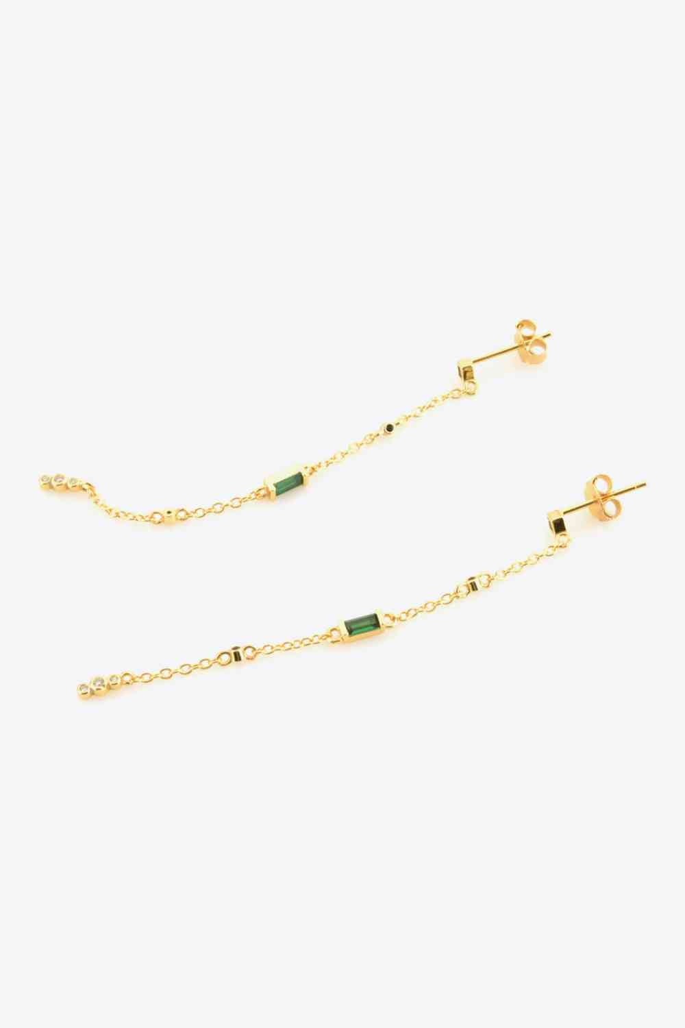 Inlaid Zircon 18K Gold-Plated Earrings - AllIn Computer