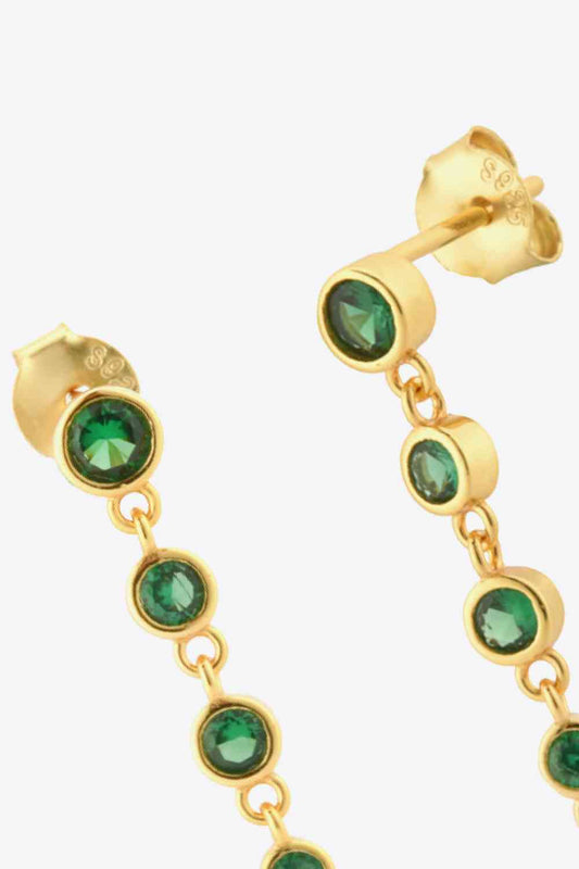 Inlaid Zircon 925 Sterling Silver Earrings - AllIn Computer