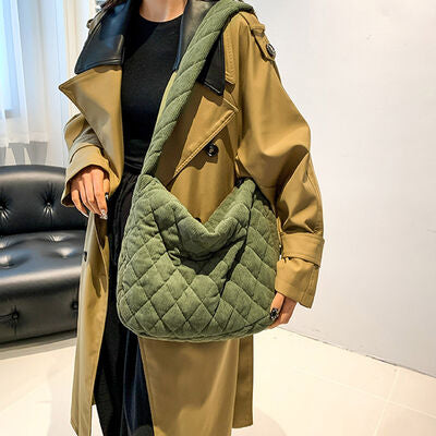 Corduroy Medium Shoulder Bag - AllIn Computer