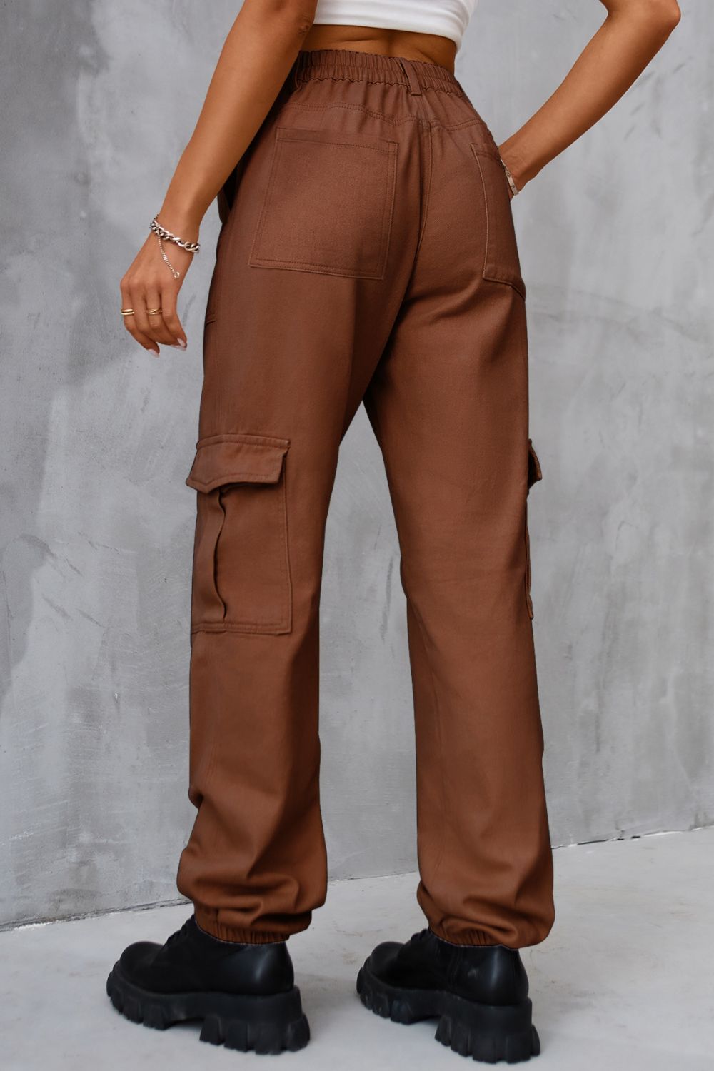 Buttoned High Waist Jeans with Pockets - AllIn Computer