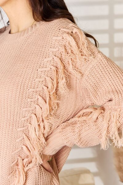 And The Why Tassel Detail Long Sleeve Sweater - AllIn Computer