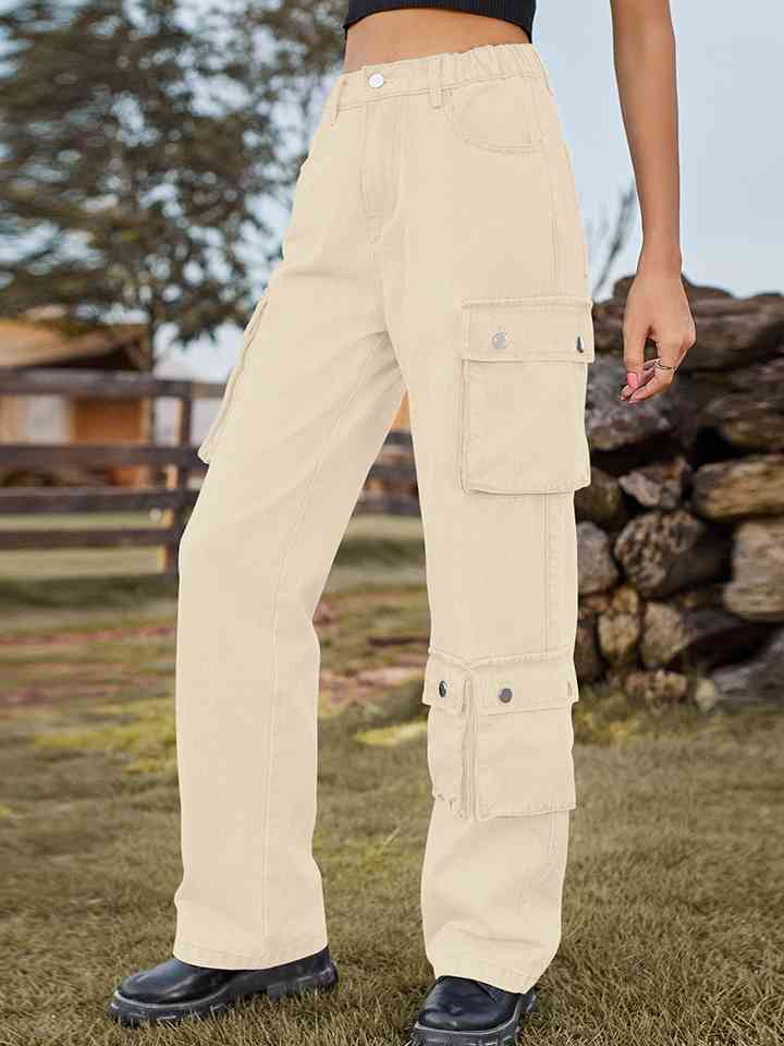 Straight Leg Cargo Jeans - AllIn Computer