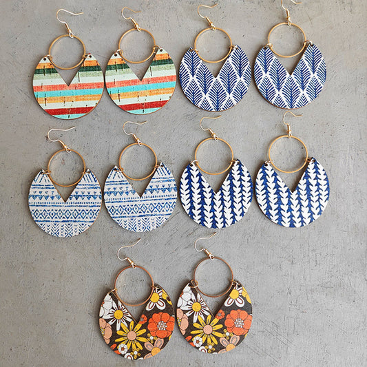 Ms. Pac-Man Shape Wooden Dangle Earrings - AllIn Computer