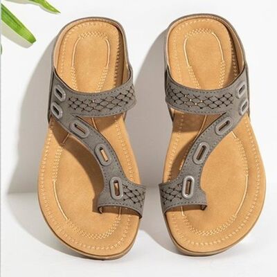 PU Leather Open Toe Sandals - AllIn Computer