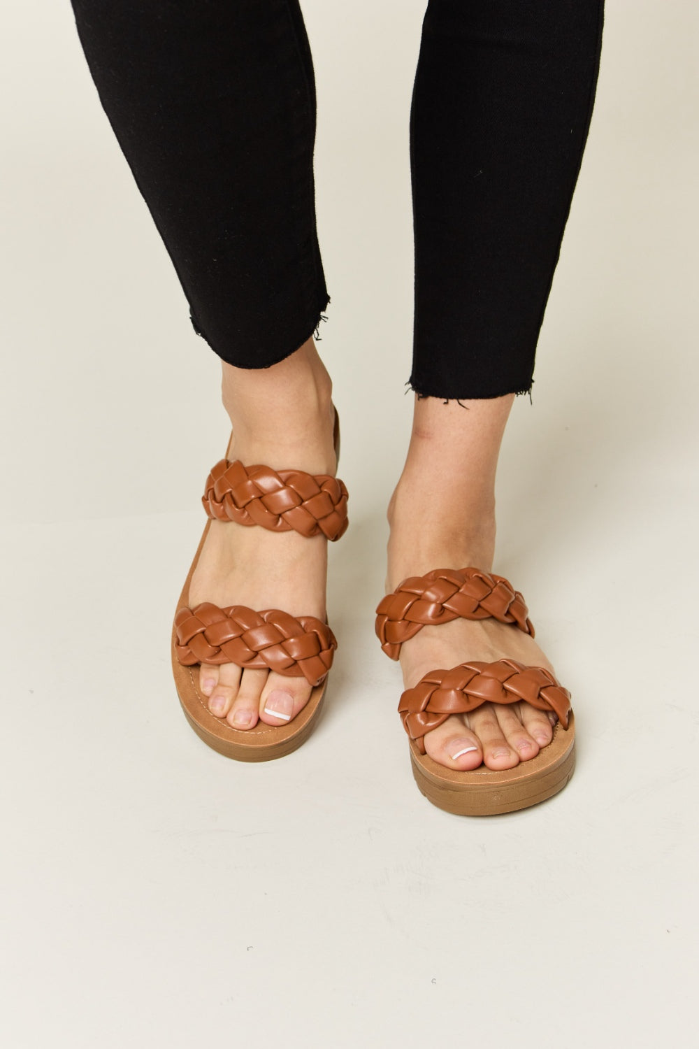 WILD DIVA Woven Dual Band Platform Sandals - AllIn Computer